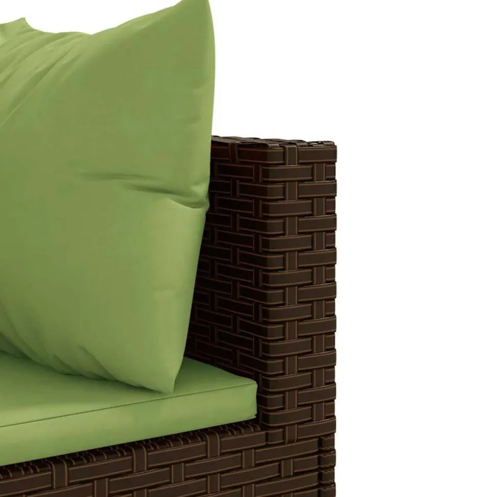 MAISON EXCLUSIVE - Salon de jardin 5 pcs avec coussins marron résine tressée