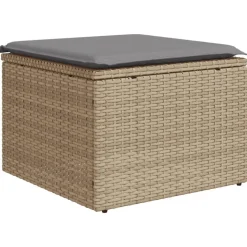 MAISON EXCLUSIVE - Salon de jardin avec coussins 7 pcs beige résine tressée