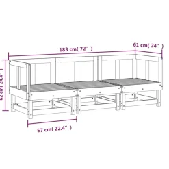 MAISON EXCLUSIVE - Salon de jardin 3 pcs bois massif douglas