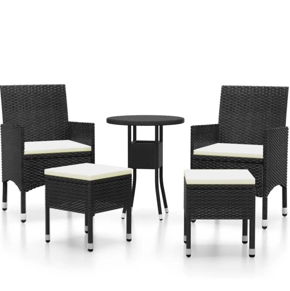 MAISON EXCLUSIVE - Salon de jardin 5 pcs résine tressée noir