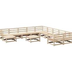 MAISON EXCLUSIVE - Salon de jardin 12 pcs bois de pin massif