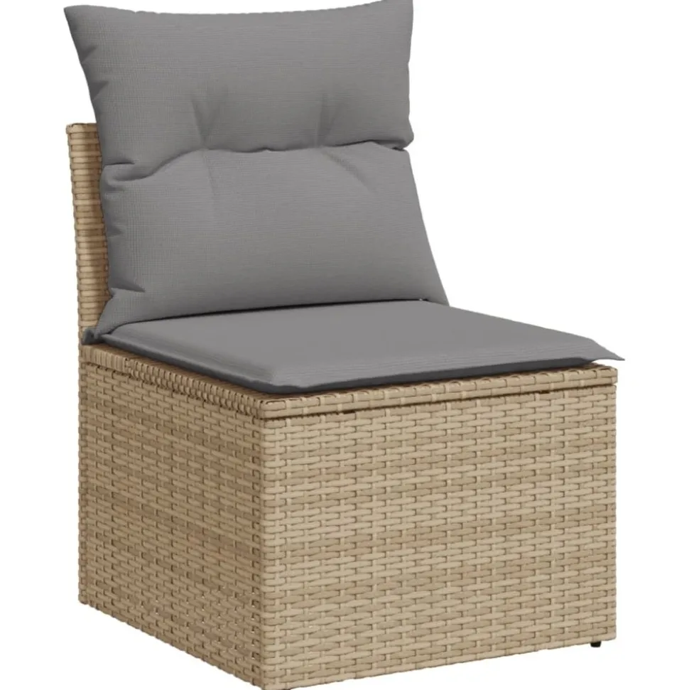 MAISON EXCLUSIVE - Salon de jardin avec coussins 5 pcs beige résine tressée