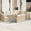 MAISON EXCLUSIVE - Salon de jardin avec coussins 12 pcs beige résine tressée
