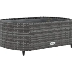 MAISON EXCLUSIVE - Salon de jardin avec coussins 7 pcs gris résine tressée