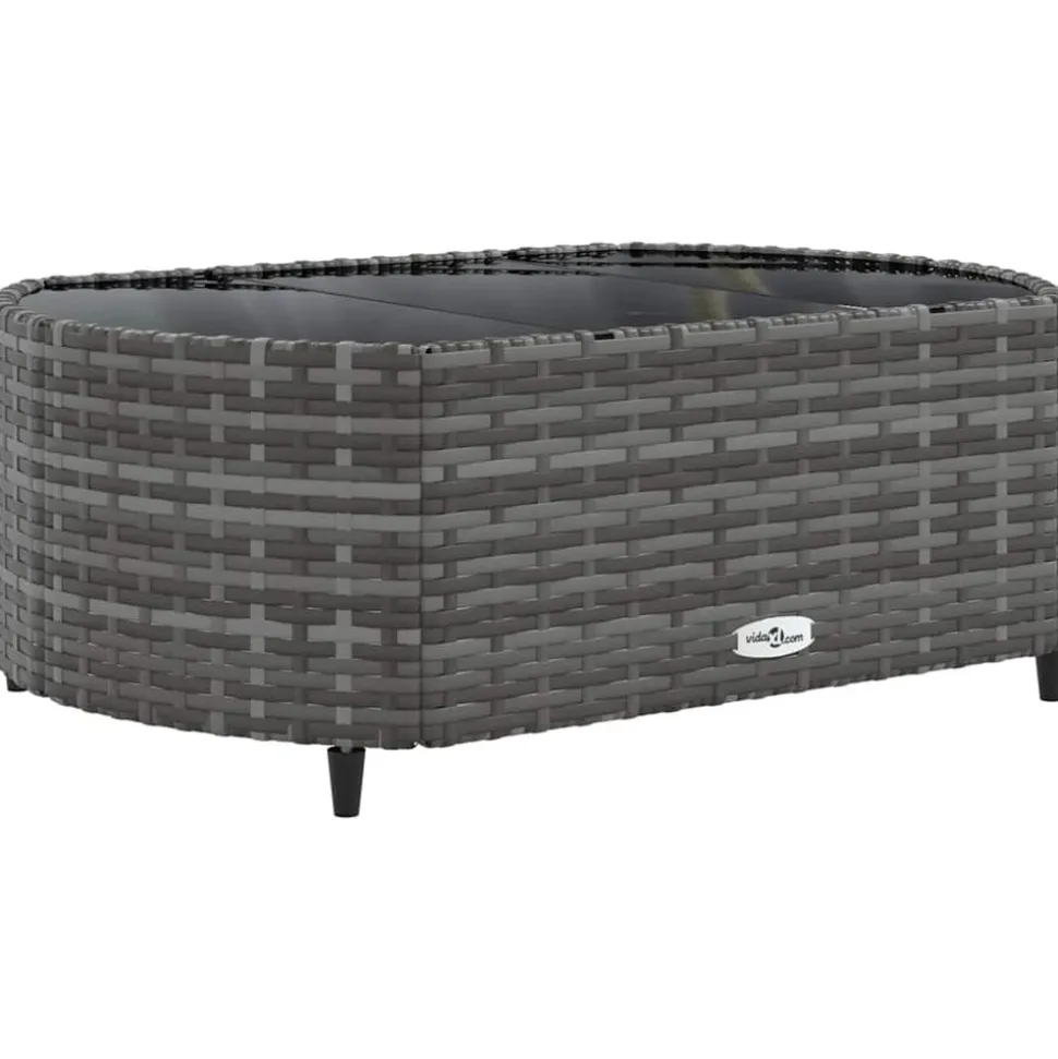 MAISON EXCLUSIVE - Salon de jardin avec coussins 7 pcs gris résine tressée