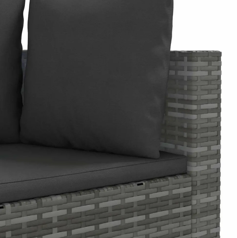 MAISON EXCLUSIVE - Salon de jardin avec coussins 7 pcs gris résine tressée