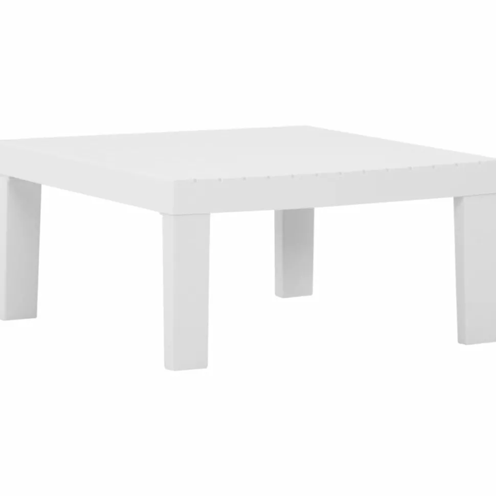 MAISON EXCLUSIVE - Salon de jardin 4 pcs avec coussins plastique blanc