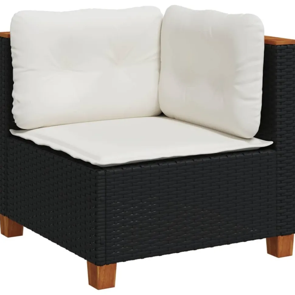 MAISON EXCLUSIVE - Salon de jardin 6 pcs avec coussins noir résine tressée