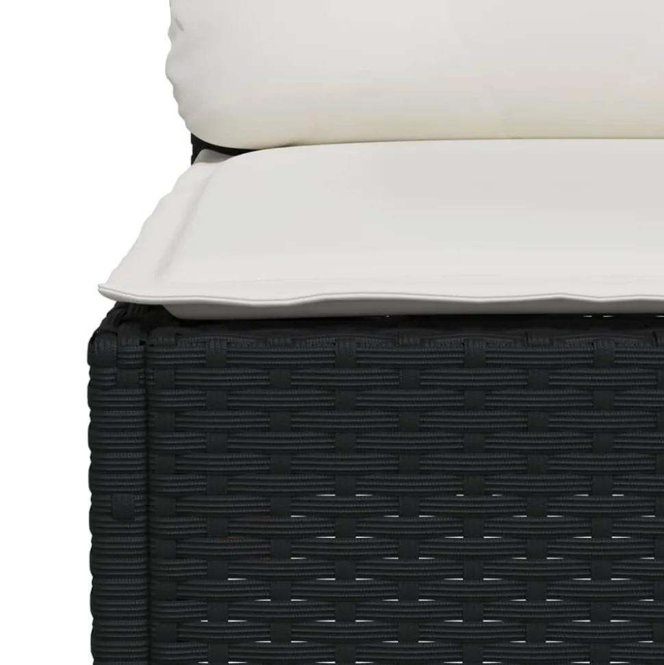 MAISON EXCLUSIVE - Salon de jardin 6 pcs avec coussins noir résine tressée
