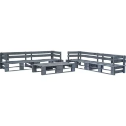 MAISON EXCLUSIVE - Salon de jardin palette 6 pcs bois gris