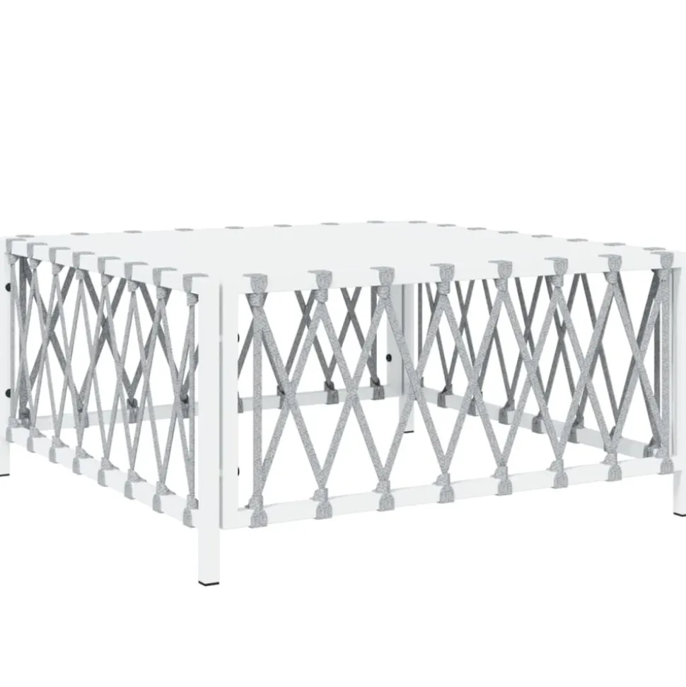 MAISON EXCLUSIVE - Salon de jardin avec coussins 5 pcs blanc acier