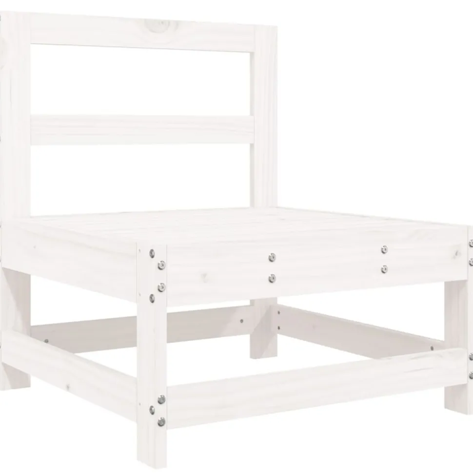 MAISON EXCLUSIVE - Salon de jardin 4 pcs blanc bois de pin massif