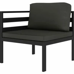 MAISON EXCLUSIVE - Salon de jardin 8 pcs avec coussins aluminium anthracite