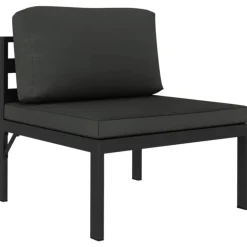 MAISON EXCLUSIVE - Salon de jardin 8 pcs avec coussins aluminium anthracite