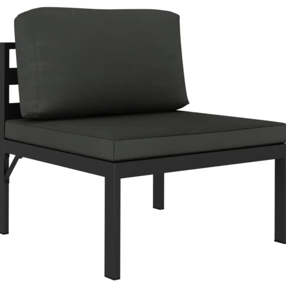 MAISON EXCLUSIVE - Salon de jardin 8 pcs avec coussins aluminium anthracite