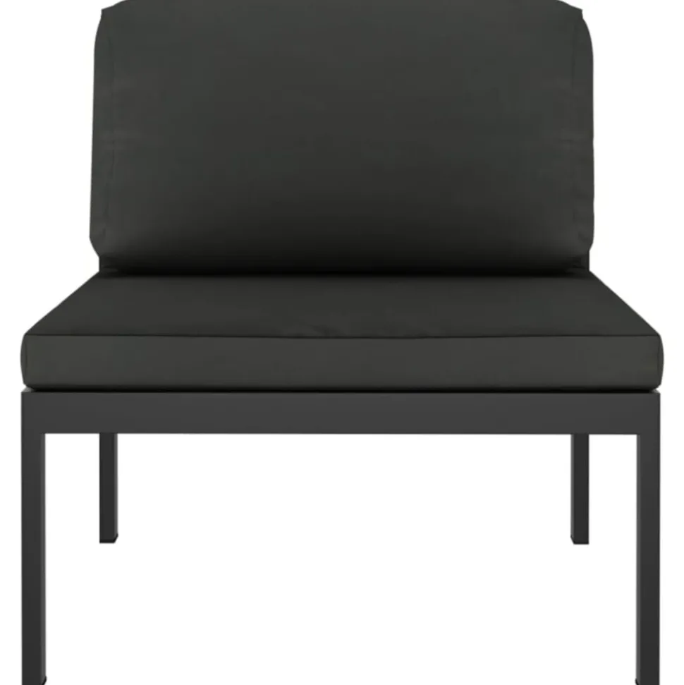 MAISON EXCLUSIVE - Salon de jardin 8 pcs avec coussins aluminium anthracite