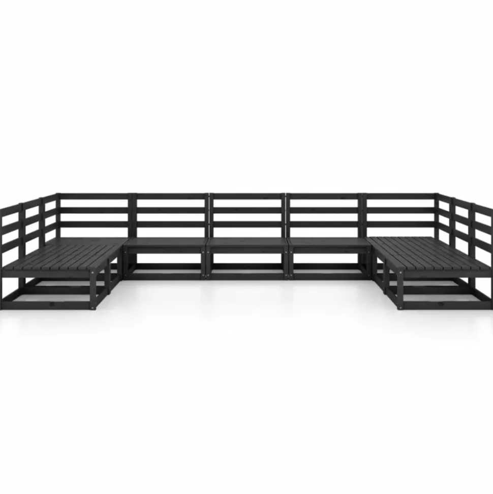 MAISON EXCLUSIVE - Salon de jardin 9 pcs bois de pin massif