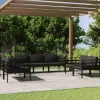 MAISON EXCLUSIVE - Salon de jardin 7 pcs avec coussins aluminium anthracite