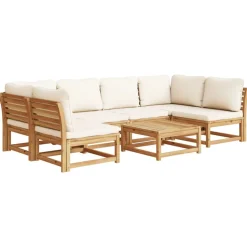 MAISON EXCLUSIVE - Salon de jardin avec coussins 7 pcs bois massif d'acacia