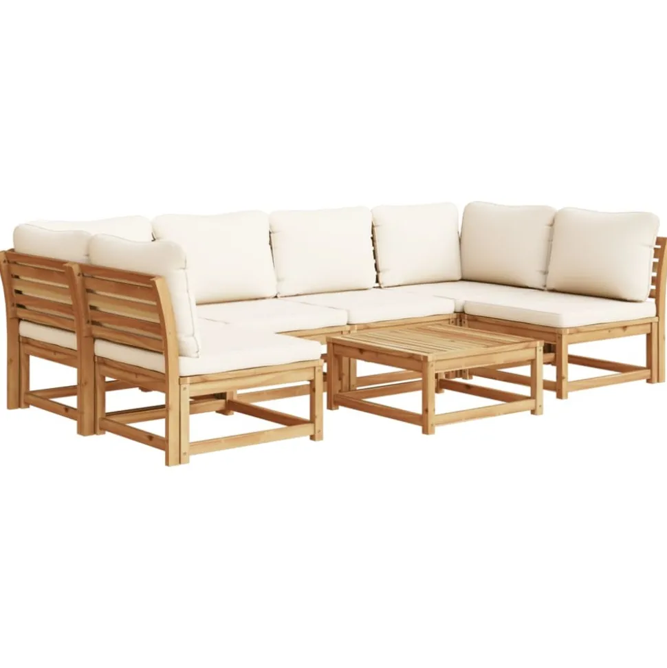 MAISON EXCLUSIVE - Salon de jardin avec coussins 7 pcs bois massif d'acacia