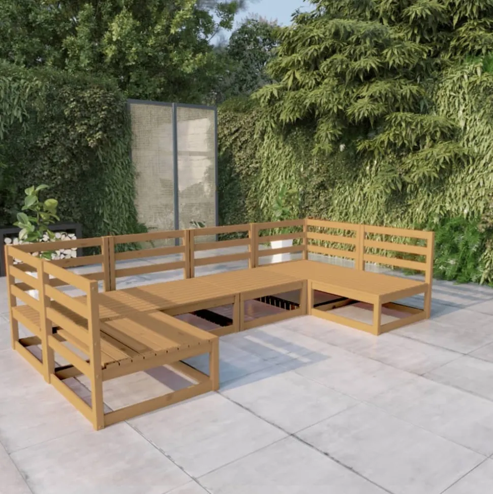 MAISON EXCLUSIVE - Salon de jardin 6 pcs bois de pin massif