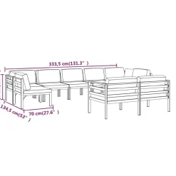 MAISON EXCLUSIVE - Salon de jardin 9 pcs avec coussins aluminium anthracite