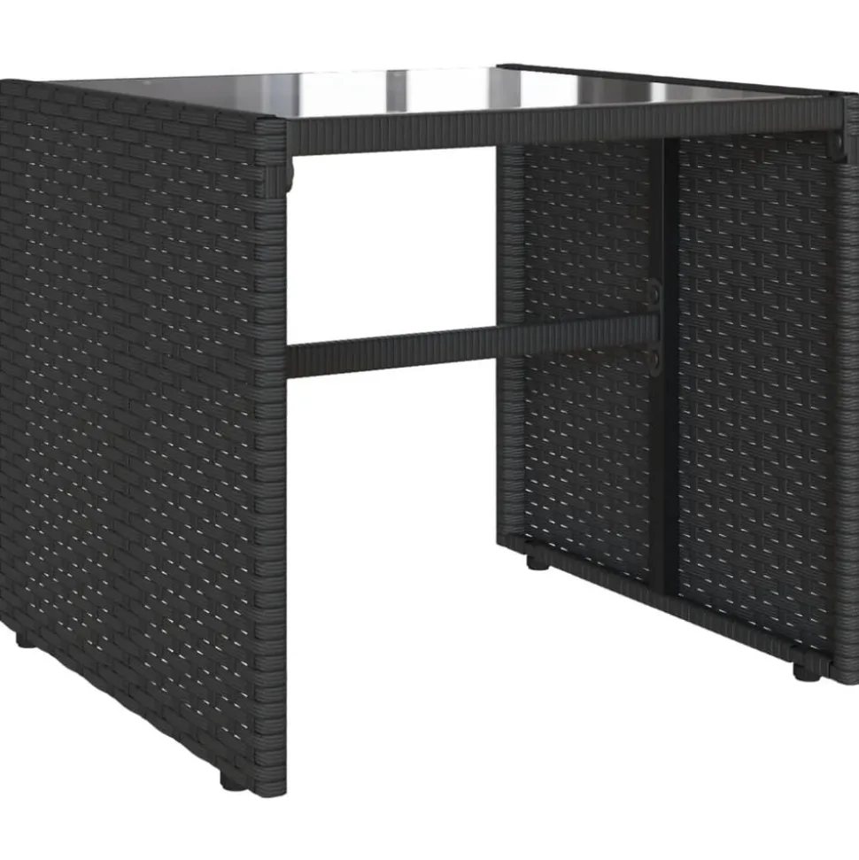 MAISON EXCLUSIVE - Salon de jardin 4 pcs avec coussins noir résine tressée
