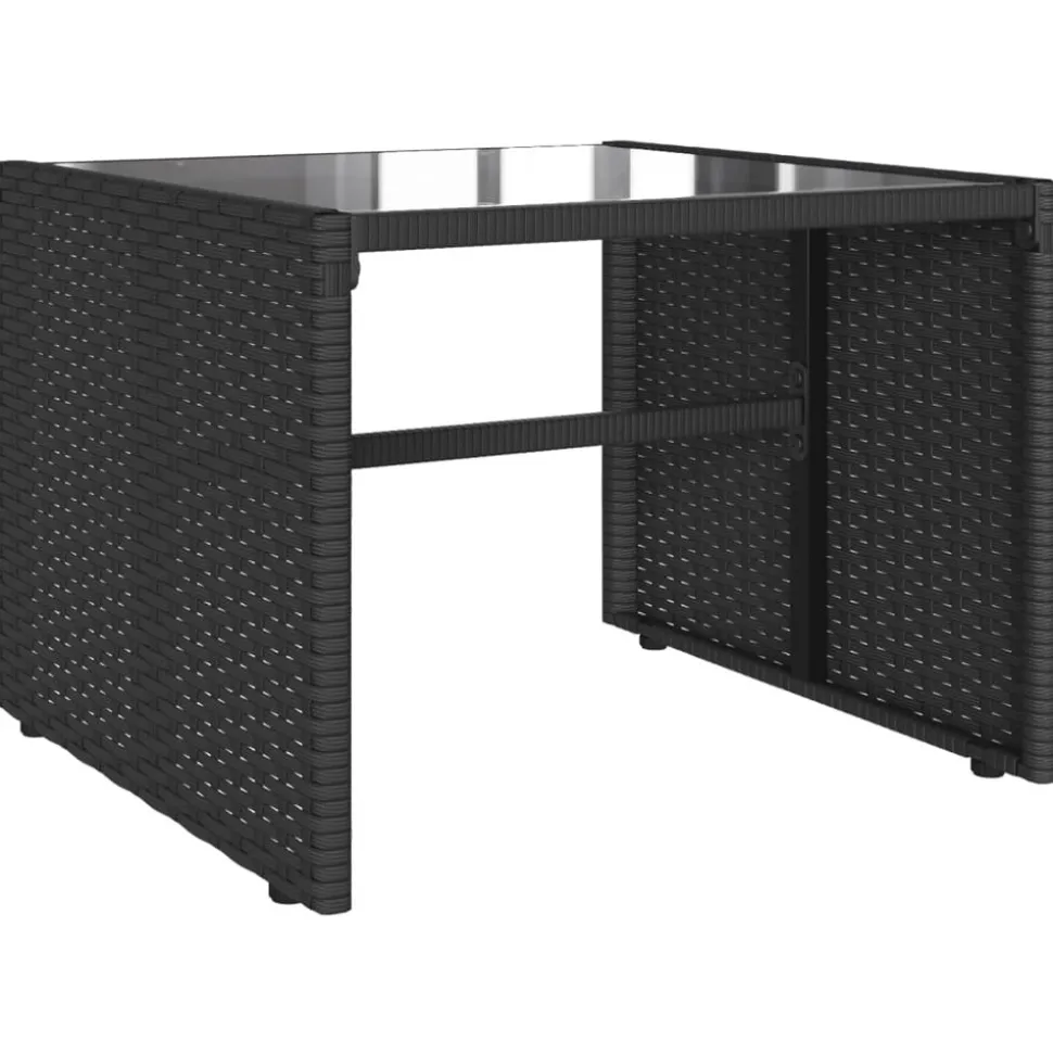 MAISON EXCLUSIVE - Salon de jardin 4 pcs avec coussins noir résine tressée