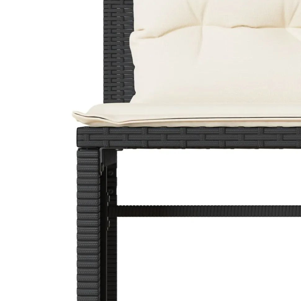 MAISON EXCLUSIVE - Salon de jardin 4 pcs avec coussins noir résine tressée