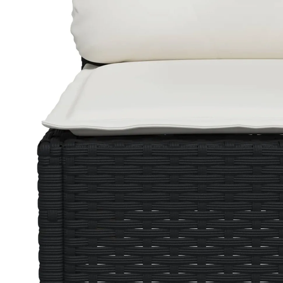 MAISON EXCLUSIVE - Salon de jardin 7 pcs avec coussins noir résine tressée