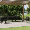 MAISON EXCLUSIVE - Salon de jardin 6 pcs avec coussins aluminium anthracite