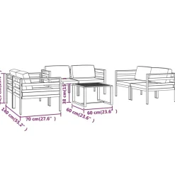 MAISON EXCLUSIVE - Salon de jardin 7 pcs avec coussins aluminium anthracite