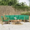 MAISON EXCLUSIVE - Salon de jardin 7 pcs avec coussins vert bambou