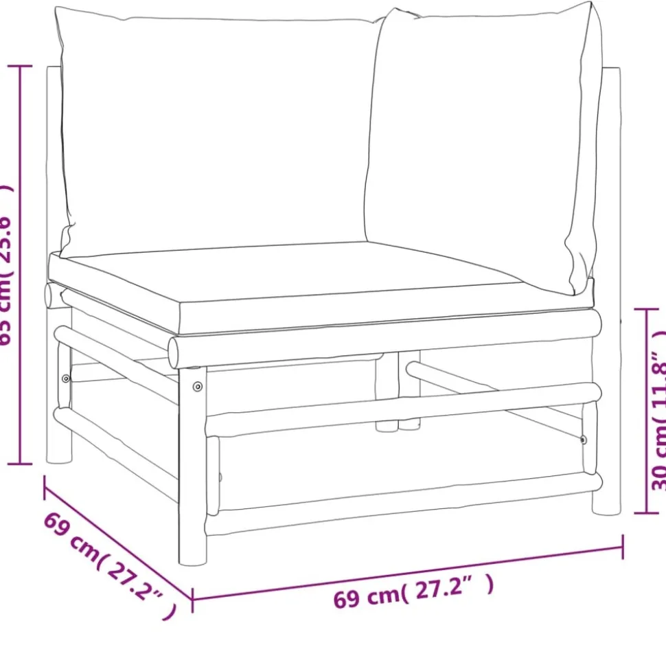 MAISON EXCLUSIVE - Salon de jardin 7 pcs avec coussins vert bambou