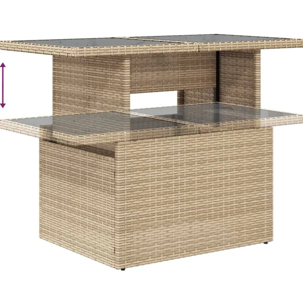MAISON EXCLUSIVE - Salon de jardin avec coussins 9 pcs beige résine tressée