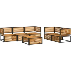 MAISON EXCLUSIVE - Salon de jardin avec coussins 6 pcs bois d'acacia solide