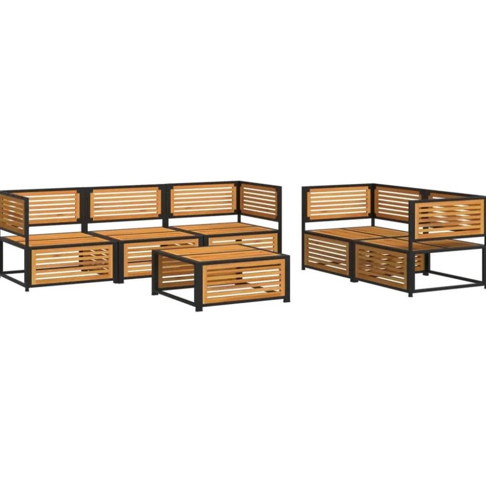 MAISON EXCLUSIVE - Salon de jardin avec coussins 6 pcs bois d'acacia solide