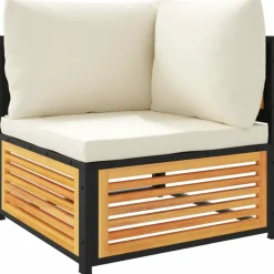 MAISON EXCLUSIVE - Salon de jardin avec coussins 6 pcs bois d'acacia solide