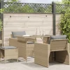 MAISON EXCLUSIVE - Salon de jardin avec coussins 4 pcs beige résine tressée