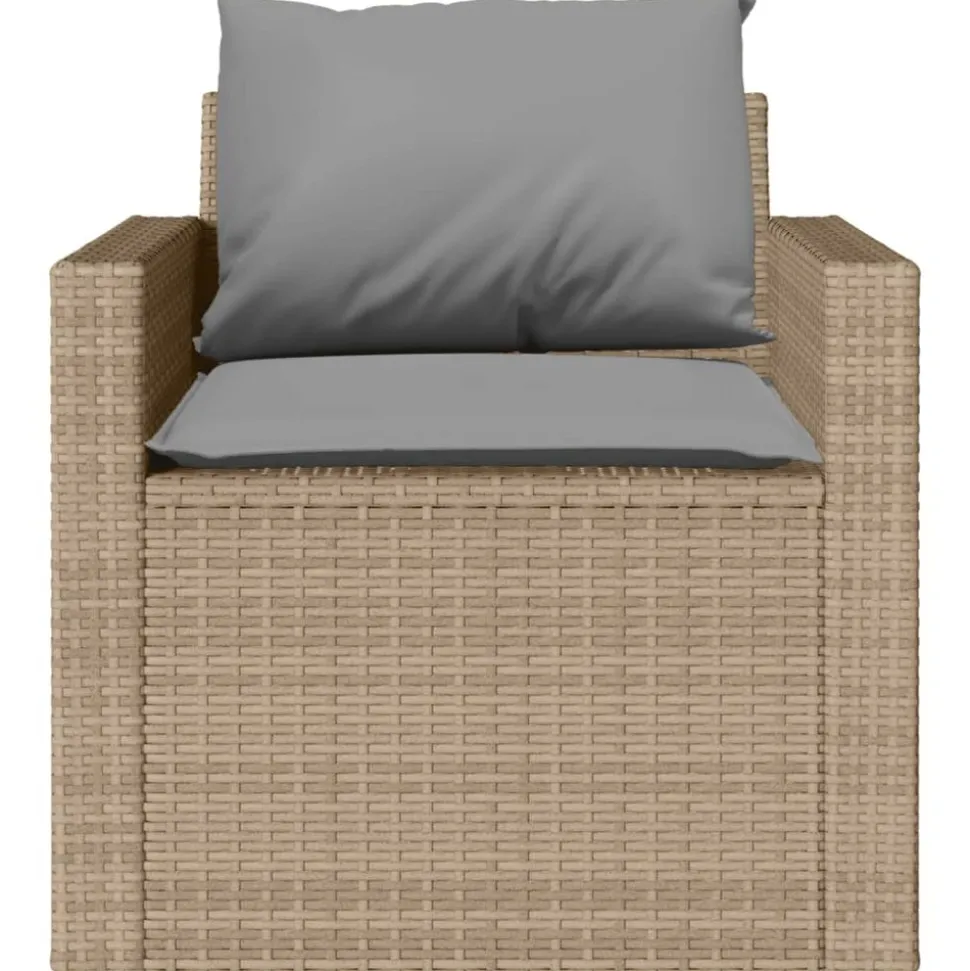MAISON EXCLUSIVE - Salon de jardin avec coussins 4 pcs beige résine tressée