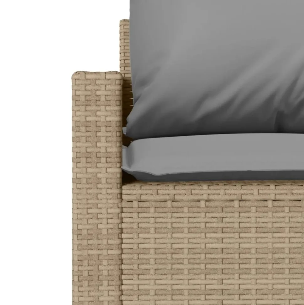 MAISON EXCLUSIVE - Salon de jardin avec coussins 4 pcs beige résine tressée