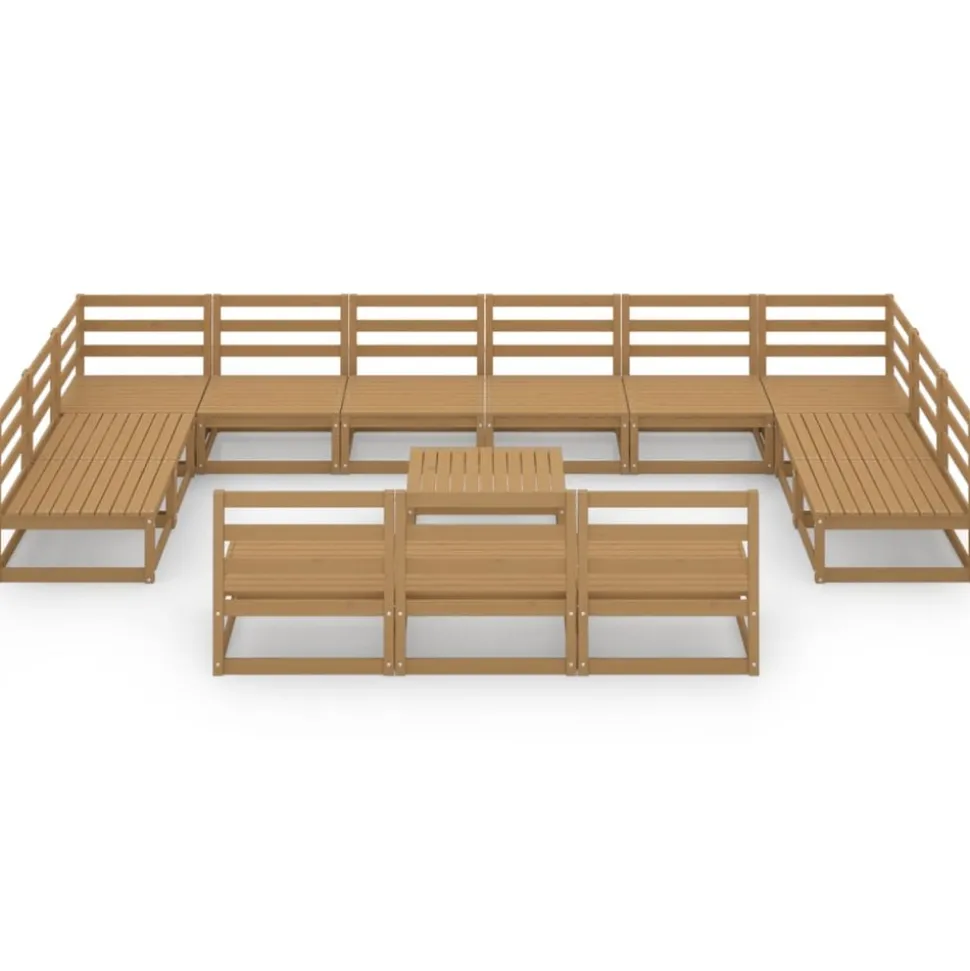 MAISON EXCLUSIVE - Salon de jardin 14 pcs bois de pin massif