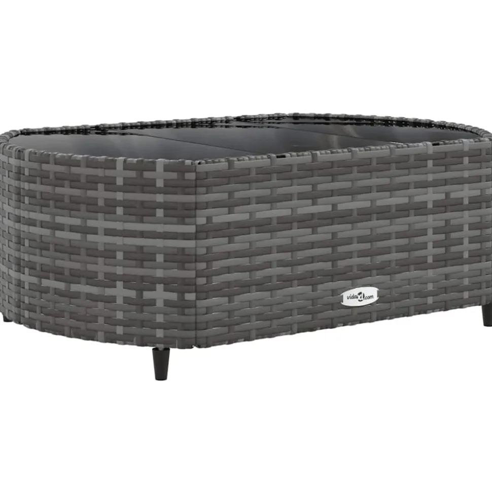 MAISON EXCLUSIVE - Salon de jardin 8 pcs avec coussins gris résine tressée
