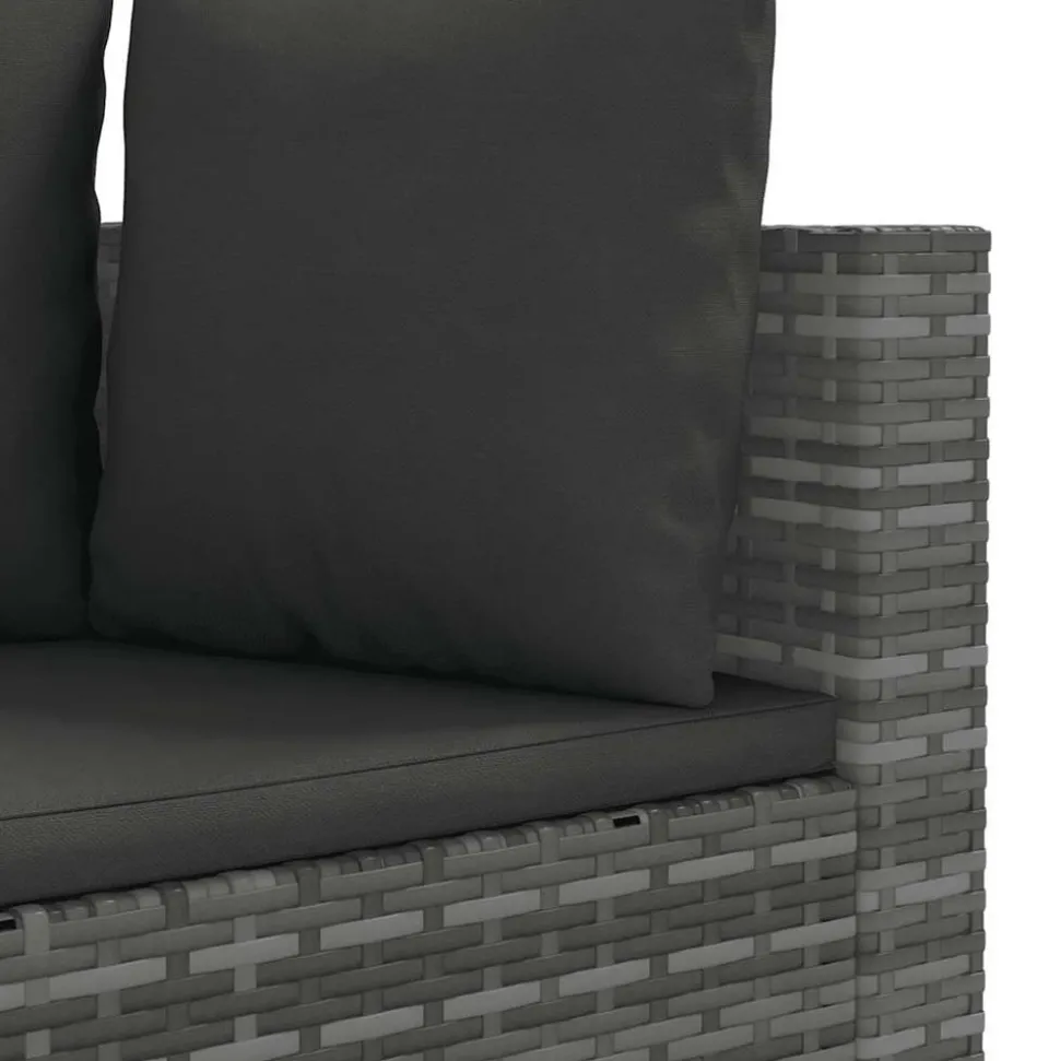 MAISON EXCLUSIVE - Salon de jardin 8 pcs avec coussins gris résine tressée