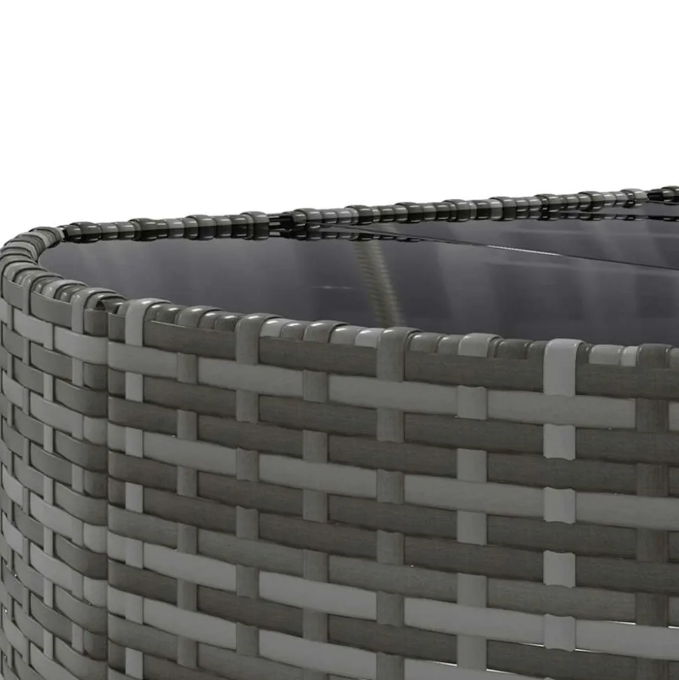 MAISON EXCLUSIVE - Salon de jardin 8 pcs avec coussins gris résine tressée