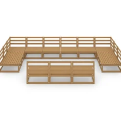MAISON EXCLUSIVE - Salon de jardin 13 pcs bois de pin massif