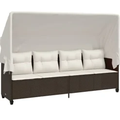 MAISON EXCLUSIVE - Salon de jardin avec coussins 5 pcs marron résine tressée