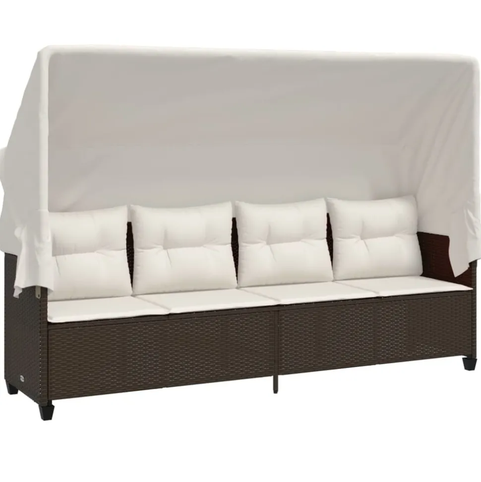 MAISON EXCLUSIVE - Salon de jardin avec coussins 5 pcs marron résine tressée