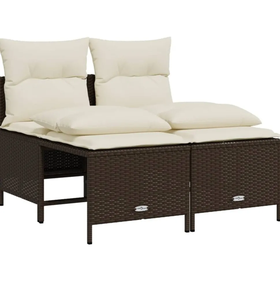 MAISON EXCLUSIVE - Salon de jardin avec coussins 5 pcs marron résine tressée