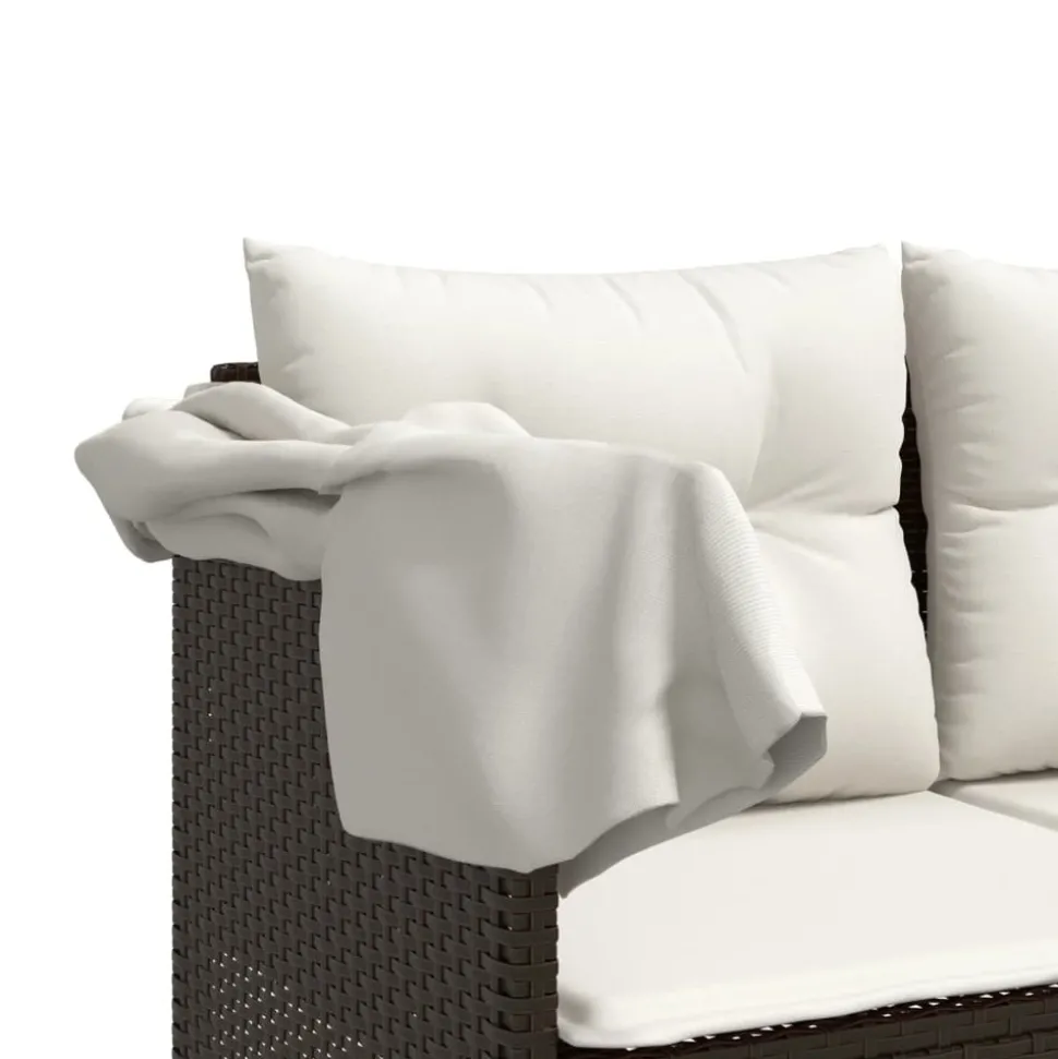 MAISON EXCLUSIVE - Salon de jardin avec coussins 5 pcs marron résine tressée